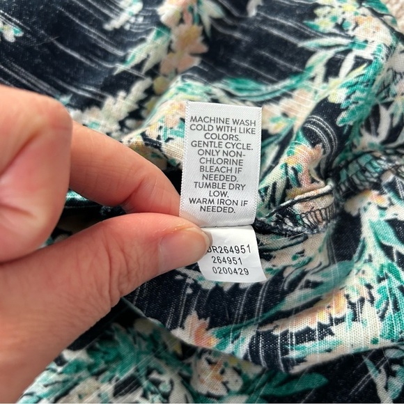 J Jill Floral 100% Cotton Midi Dress 3/4 Sleeves Size 2X Spring Summer Easter - Picture 5 of 12